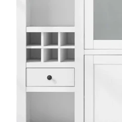 Wohnen Designermöbel|Wohnzimmerschränke*Stauraum Landhaus Vitrinenschrank in Weiß - Chelles