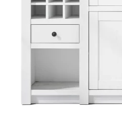 Wohnen Designermöbel|Wohnzimmerschränke*Stauraum Landhaus Vitrinenschrank in Weiß - Chelles