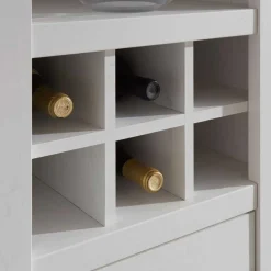 Wohnen Designermöbel|Wohnzimmerschränke*Stauraum Landhaus Vitrinenschrank in Weiß - Chelles