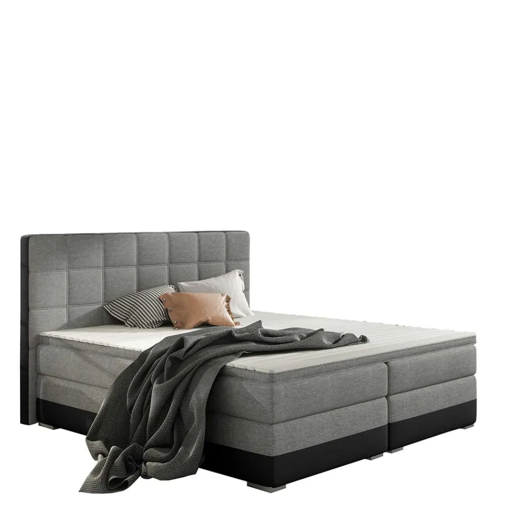 Wohnen Stauraum Polsterbett in Grau und Schwarz - Surius