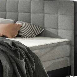 Wohnen Stauraum Polsterbett in Grau und Schwarz - Surius