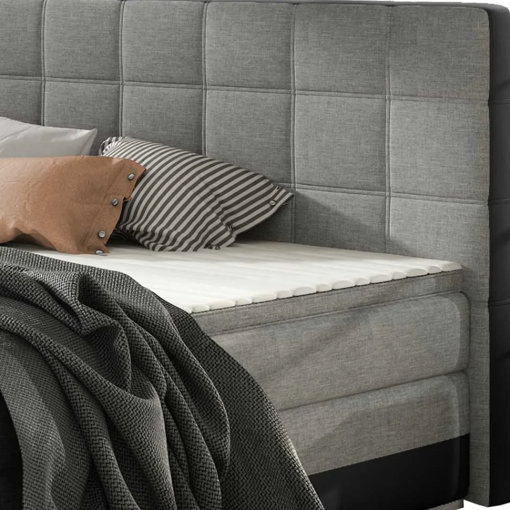 Wohnen Stauraum Polsterbett in Grau und Schwarz - Surius