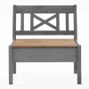 Wohnen Stauraum Sitzbank Jytte aus Kiefer Grau mit Braun