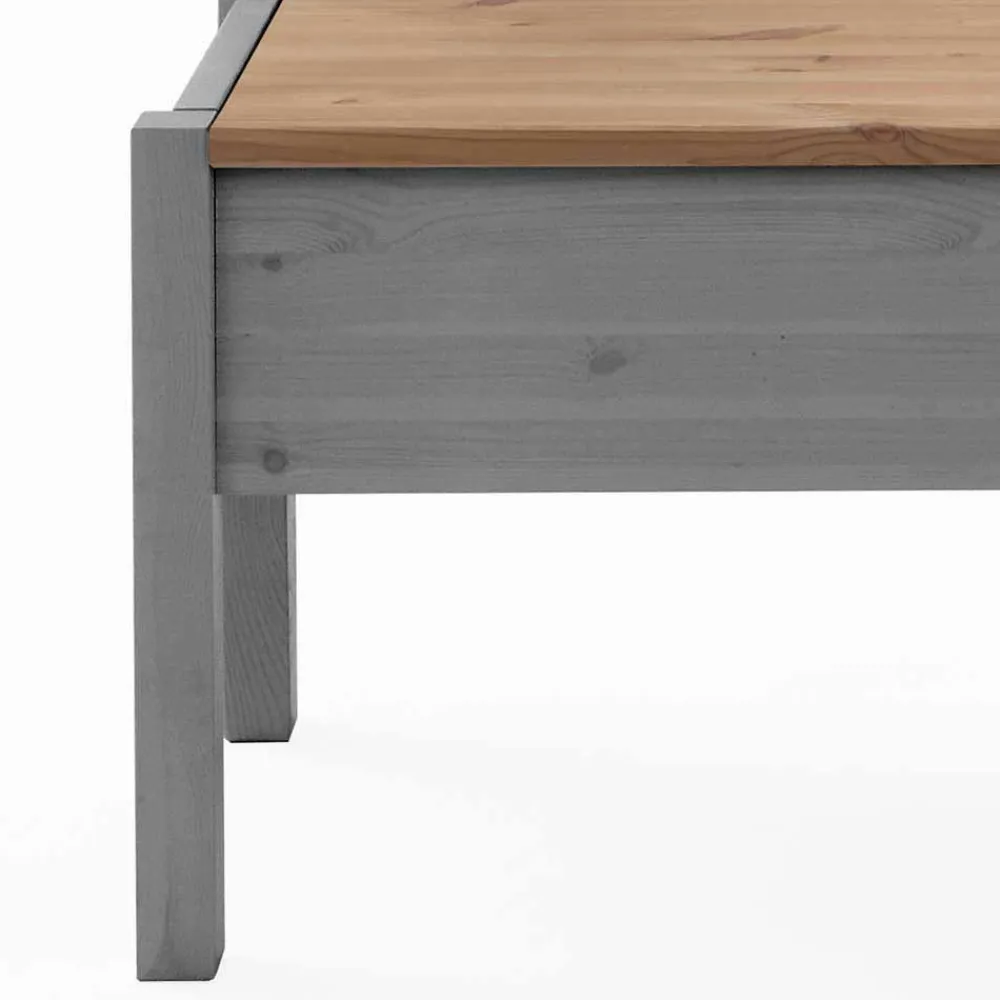 Wohnen Stauraum Sitzbank Jytte aus Kiefer Grau mit Braun