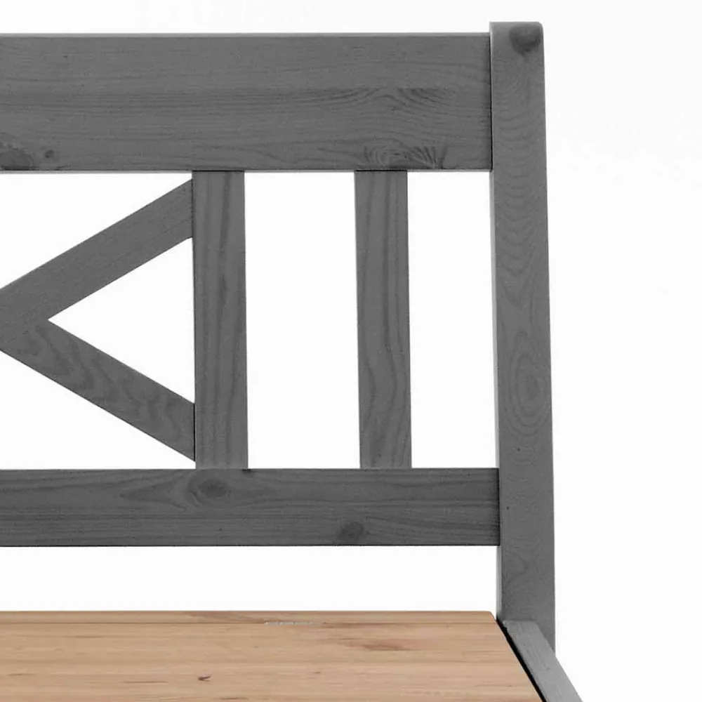 Wohnen Stauraum Sitzbank Jytte aus Kiefer Grau mit Braun