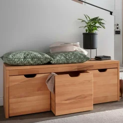 Wohnen Sitzbank|Küchenbänke*Stauraumbank mit 3 Kisten aus Buche - Shimousa