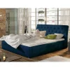 Wohnen Betten|Betten*Stauraumbett aus Velours Dunkelblau - Dorisa