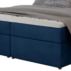 Wohnen Stauraumbett in Dunkelblau Samtbezug - Sipano