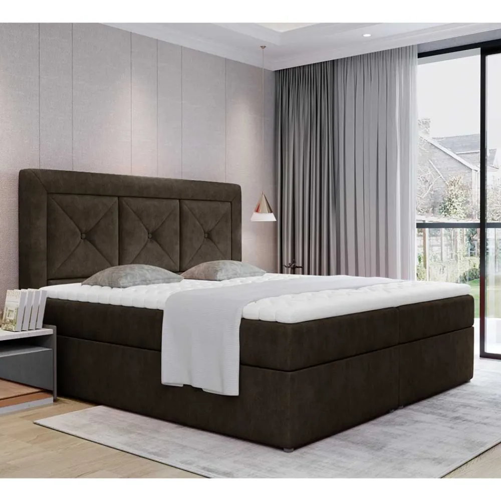 Wohnen Stauraumbett in Dunkelbraun - Giralna