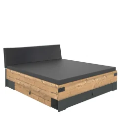 Wohnen Stauraumbett in Tanne Holzoptik - Ardila