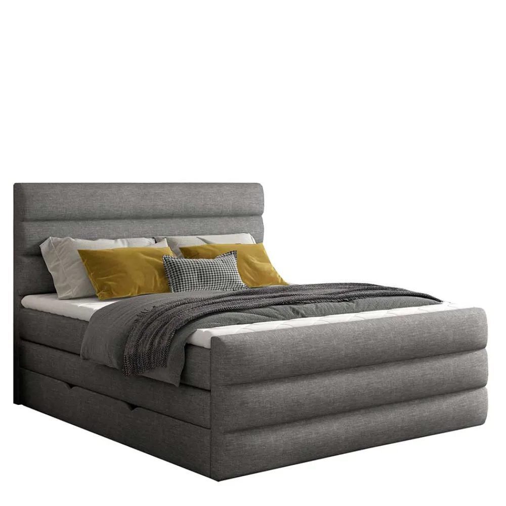 Wohnen Stauraum-Boxspringbett in Dunkelgrau - Pacet