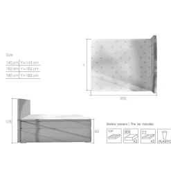 Wohnen Stauraum-Polsterbett in Dunkelgrau Stoff - Hamjon
