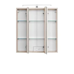 Wohnen Glasmöbel|Badezimmer Komplett*Stehende Badmöbel & Spiegelschrank - Mabeca (vierteilig)