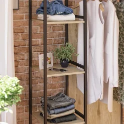 Wohnen Stehende Garderobe in Holzoptik Natur - Xaidon