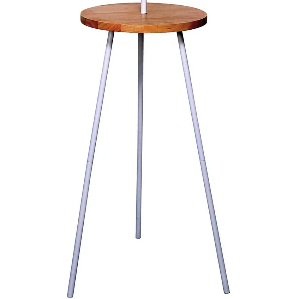 Wohnen Weiße Möbel|Lampen & Leuchten*Stehleuchte mit Ablagetisch aus Holz & Metall - Progressive