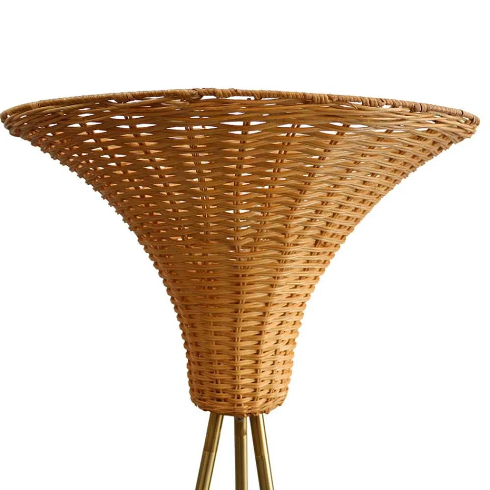 Wohnen Lampen & Leuchten|Rattanmöbel*Stehleuchte mit Geflechtschirm Rattan - Alexandre