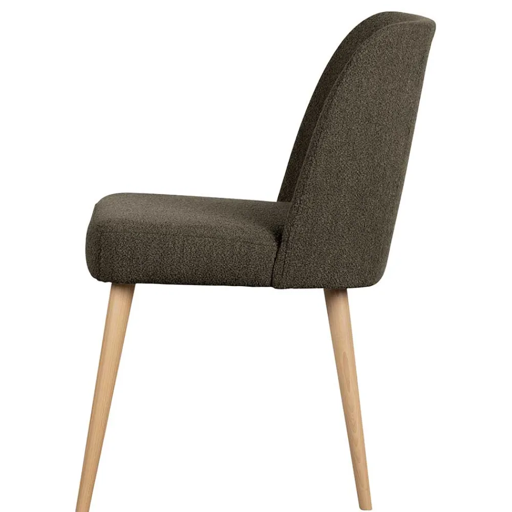 Wohnen Stühle aus braunem Boucle Stoff - Convilla (2er Set)