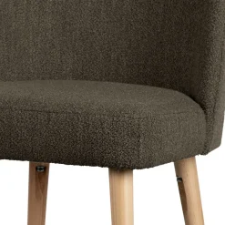 Wohnen Stühle aus braunem Boucle Stoff - Convilla (2er Set)