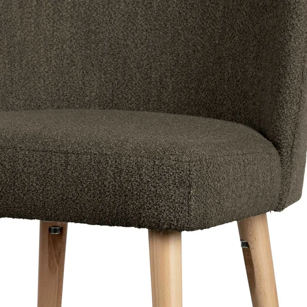 Wohnen Stühle aus braunem Boucle Stoff - Convilla (2er Set)