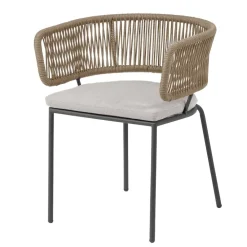 Wohnen Rattanmöbel|Esszimmerstühle*Stühle aus Kordelgeflecht Beige - Wanisha (4er Set)