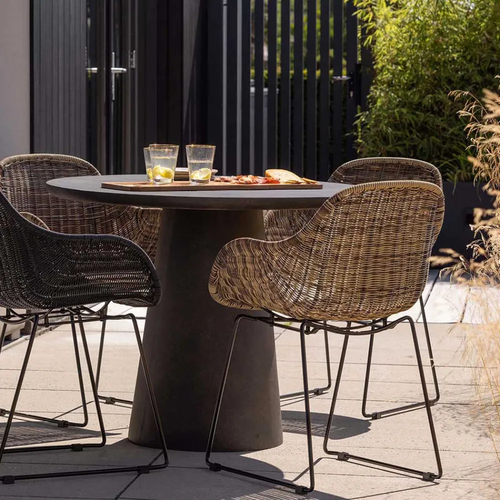 Wohnen Stühle aus Kunstrattan in Beigegrau - Simonas (2er Set)