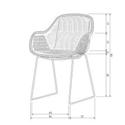 Wohnen Stühle aus Kunstrattan in Beigegrau - Simonas (2er Set)