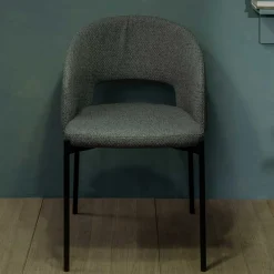 Wohnen Stühle aus Strukturstoff Grau - Makimona (2er Set)