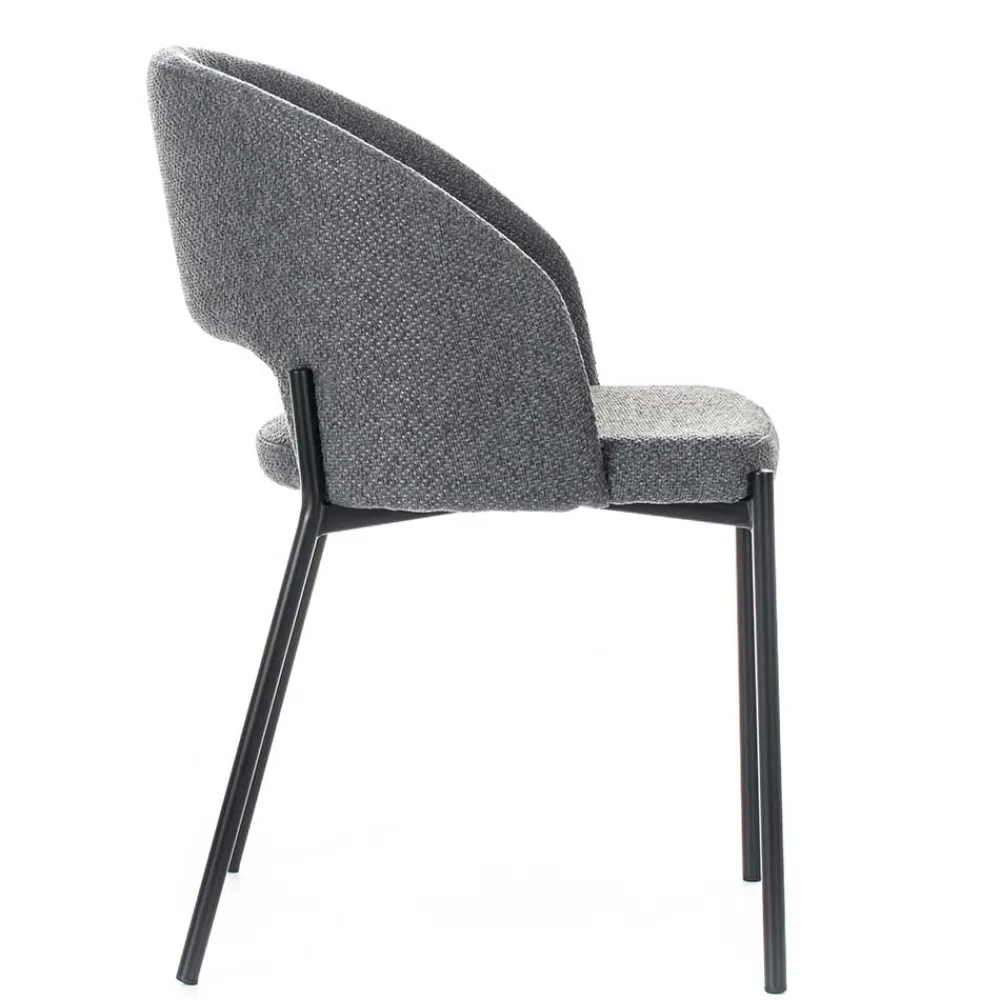 Wohnen Stühle aus Strukturstoff Grau - Makimona (2er Set)