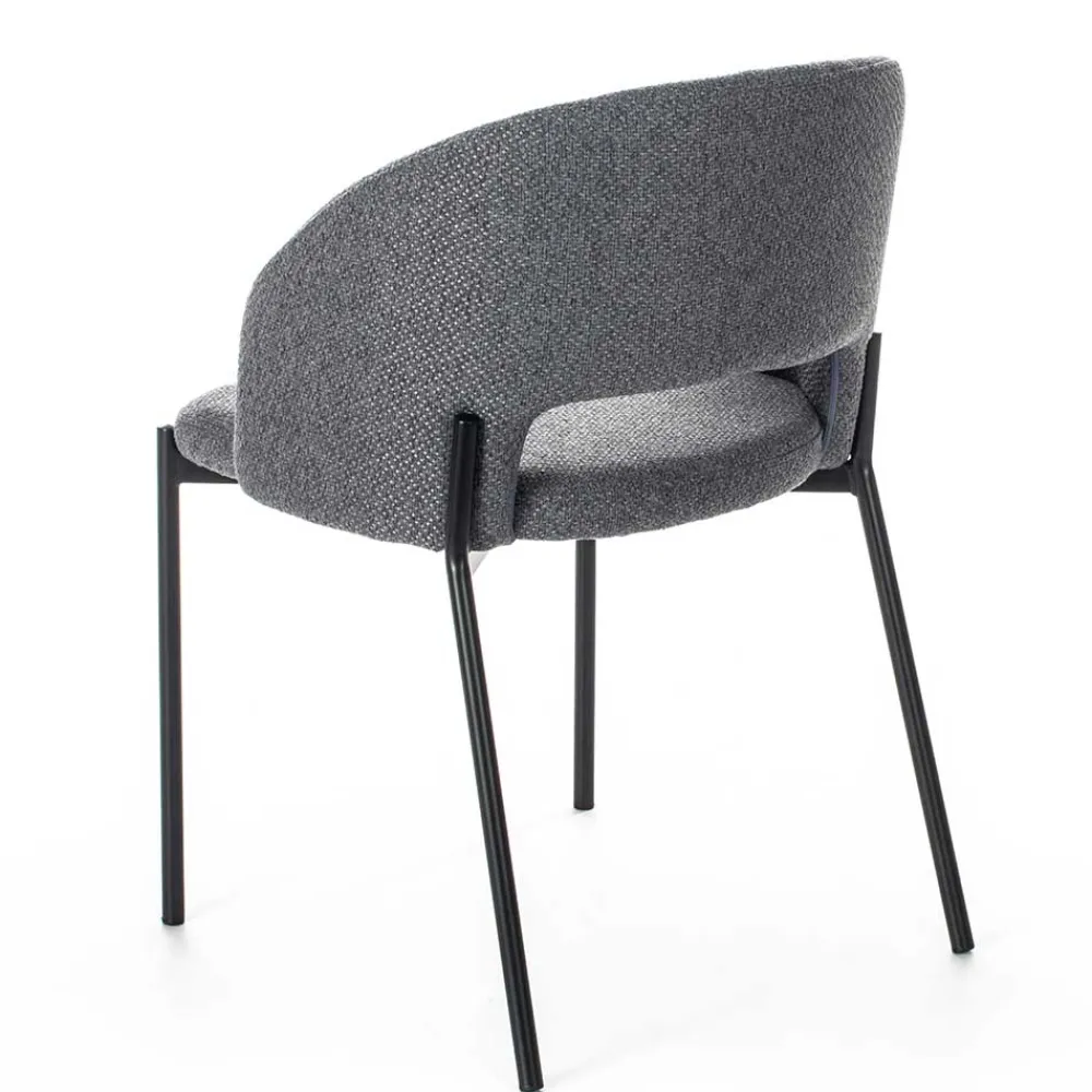 Wohnen Stühle aus Strukturstoff Grau - Makimona (2er Set)