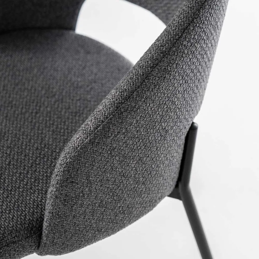 Wohnen Stühle aus Strukturstoff Grau - Makimona (2er Set)