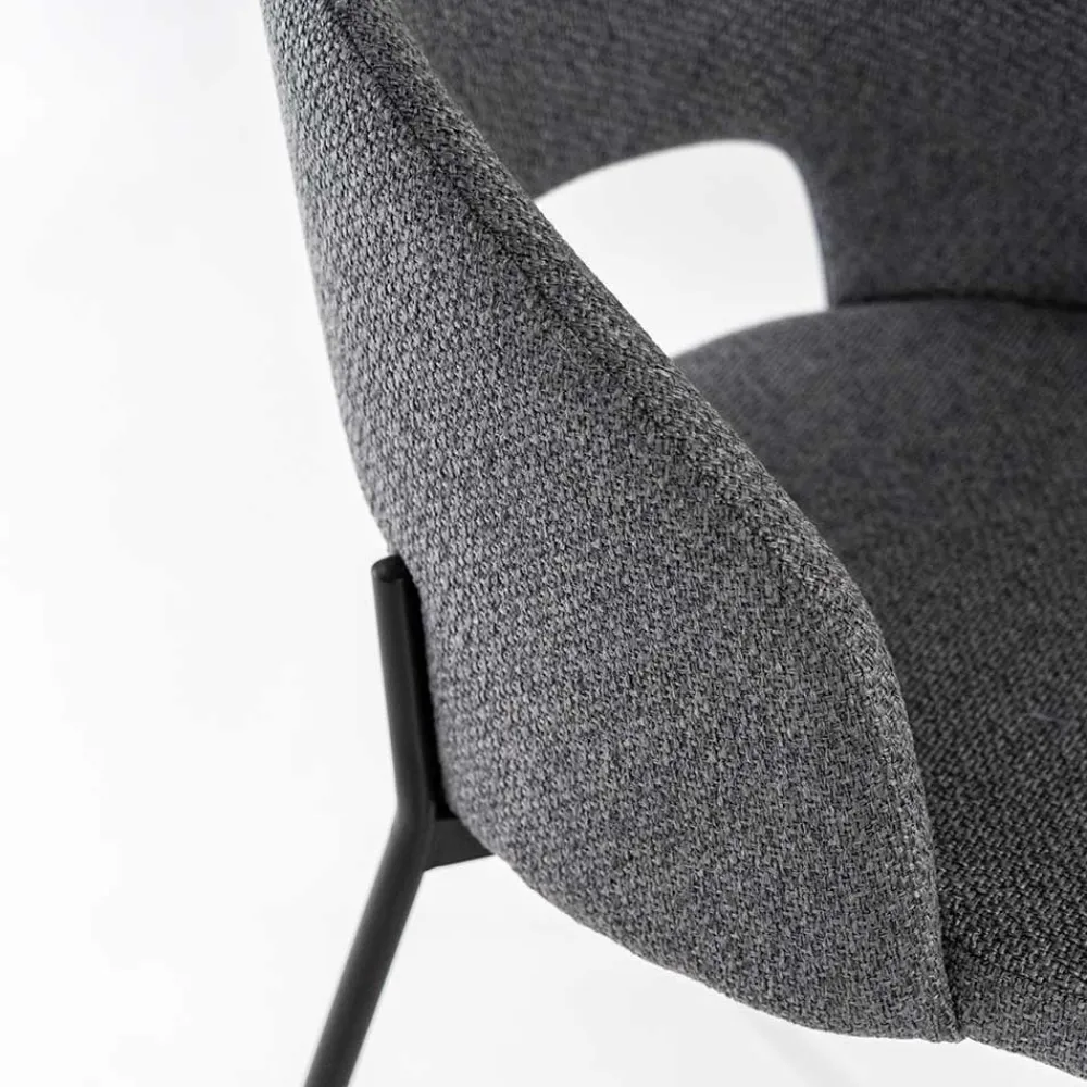 Wohnen Stühle aus Strukturstoff Grau - Makimona (2er Set)