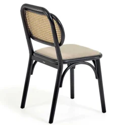 Wohnen Rattanmöbel*Stühle aus Ulme & Rattan & Stoff - Boxtan (2er Set)