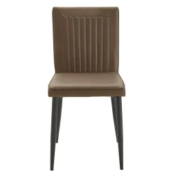 Wohnen Stühle in Braun Kunstleder - Freiburg (2er Set)