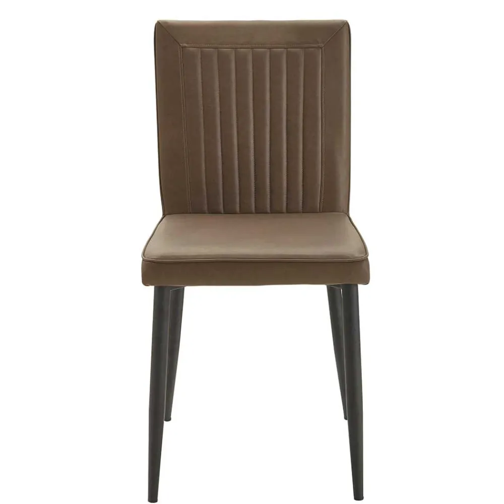 Wohnen Stühle in Braun Kunstleder - Freiburg (2er Set)