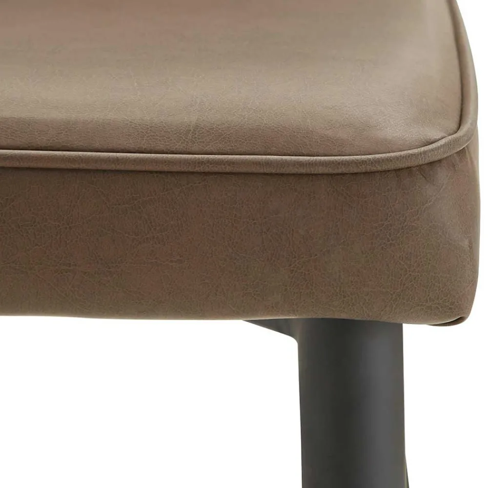 Wohnen Stühle in Braun Kunstleder - Freiburg (2er Set)