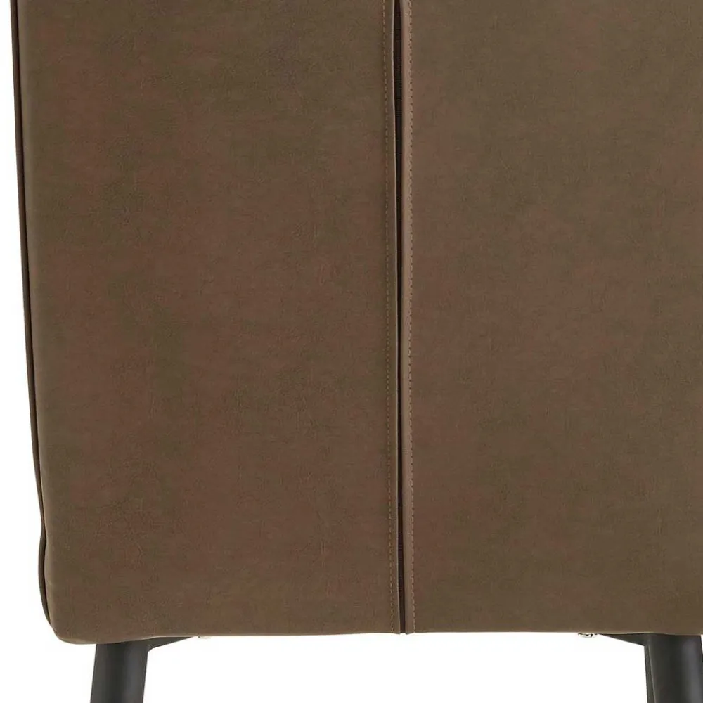 Wohnen Stühle in Braun Kunstleder - Freiburg (2er Set)