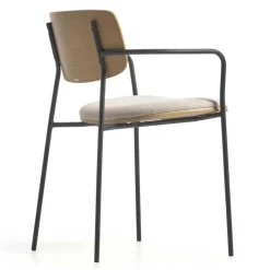 Wohnen Stühle in Eiche & Beige & Schwarz - Salute (4er Set)