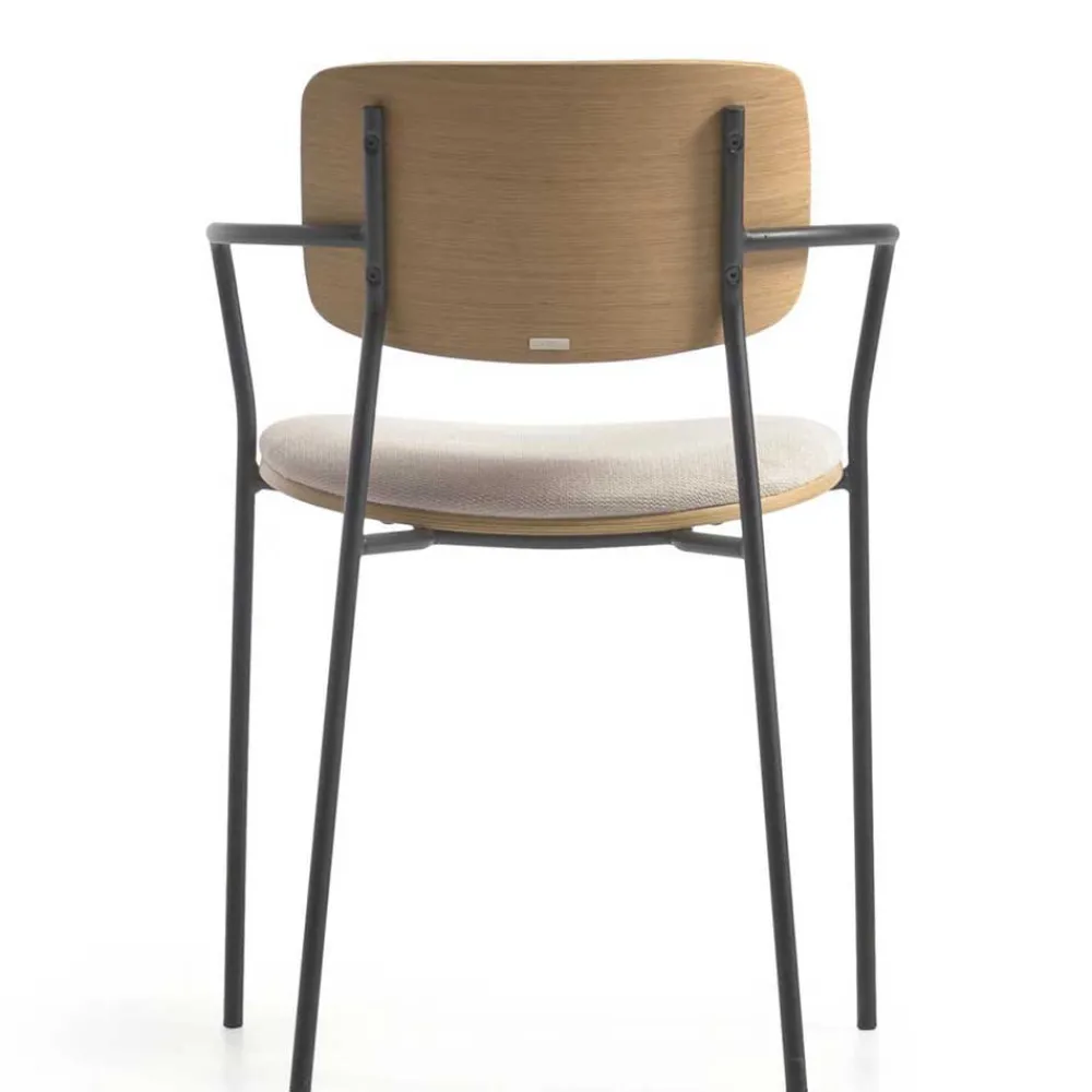 Wohnen Stühle in Eiche & Beige & Schwarz - Salute (4er Set)