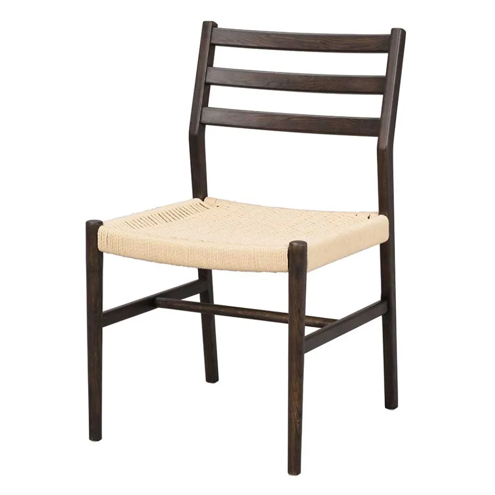 Wohnen Rattanmöbel*Stühle in Eiche Dunkel und Beige - Sabina (2er Set)