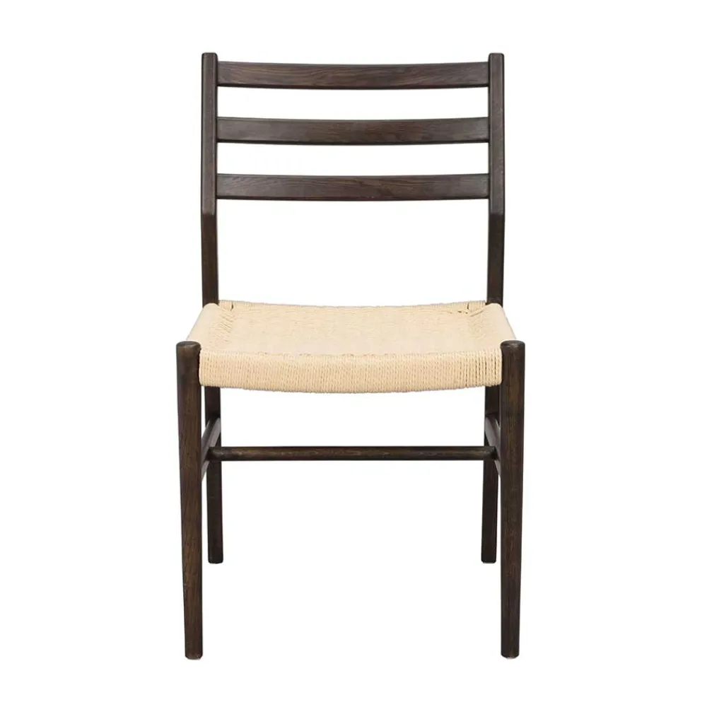 Wohnen Rattanmöbel*Stühle in Eiche Dunkel und Beige - Sabina (2er Set)