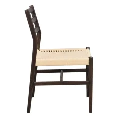 Wohnen Rattanmöbel*Stühle in Eiche Dunkel und Beige - Sabina (2er Set)