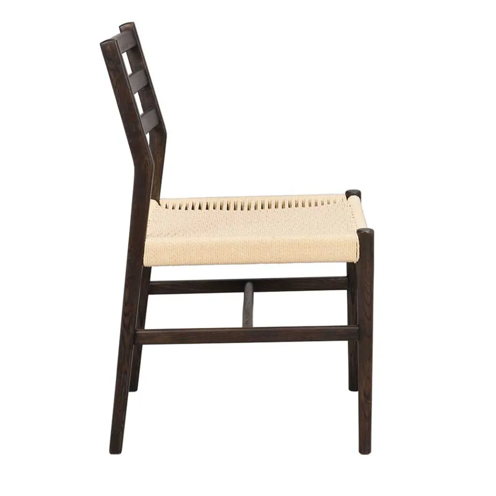 Wohnen Rattanmöbel*Stühle in Eiche Dunkel und Beige - Sabina (2er Set)