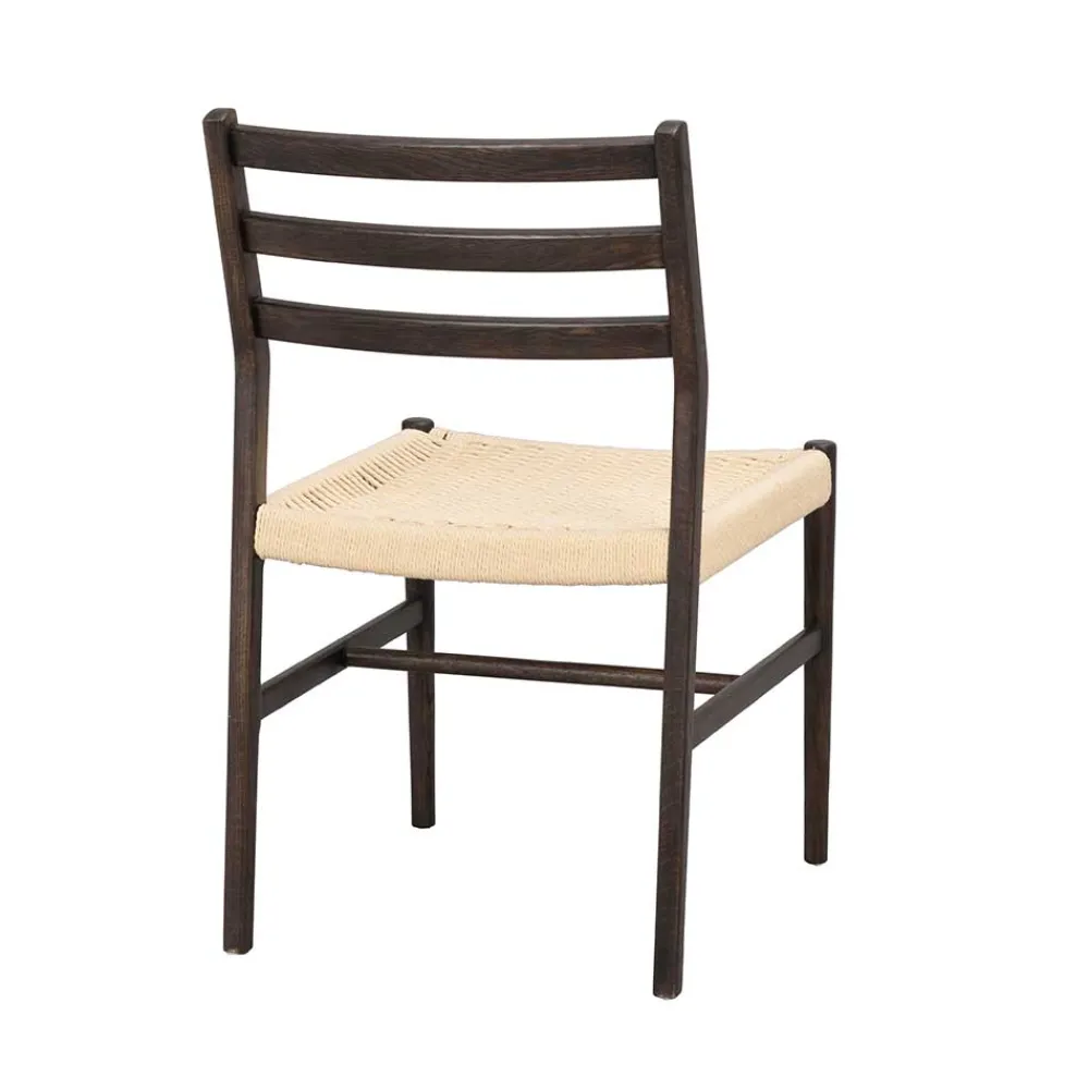 Wohnen Rattanmöbel*Stühle in Eiche Dunkel und Beige - Sabina (2er Set)