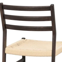 Wohnen Rattanmöbel*Stühle in Eiche Dunkel und Beige - Sabina (2er Set)