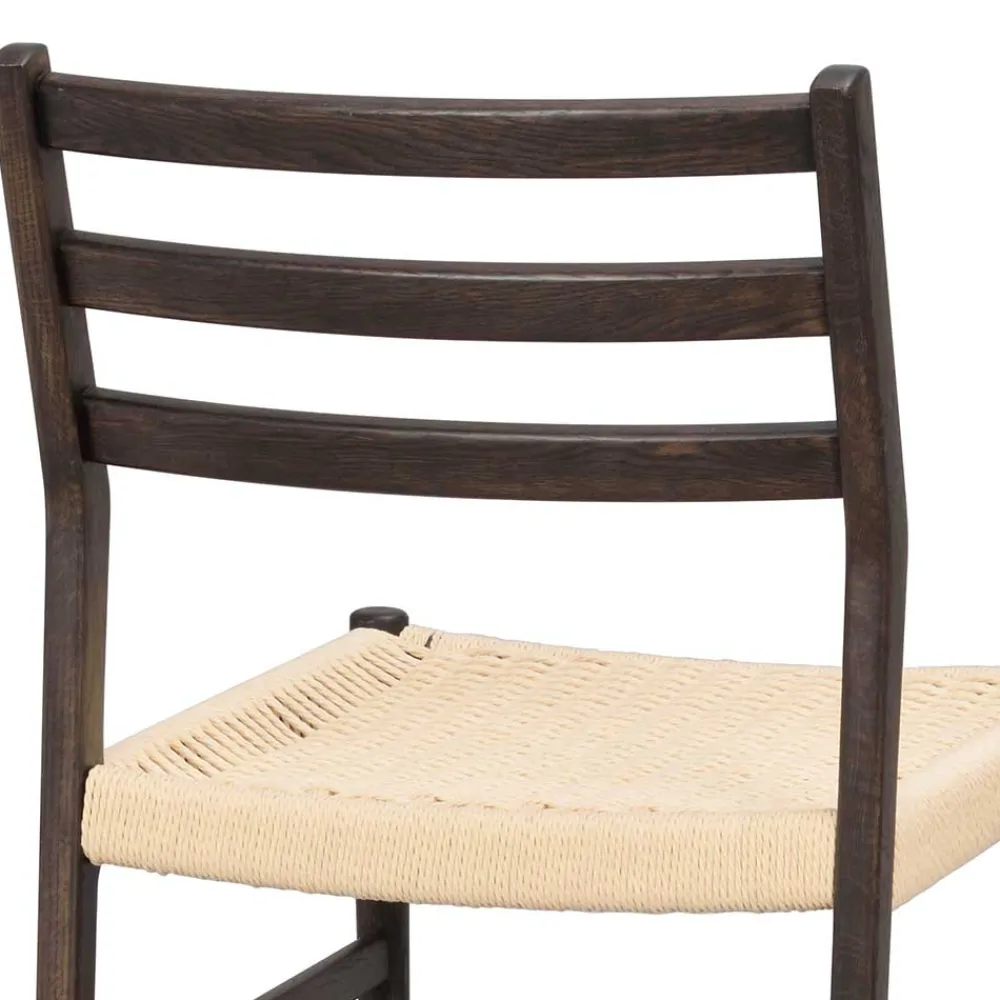 Wohnen Rattanmöbel*Stühle in Eiche Dunkel und Beige - Sabina (2er Set)