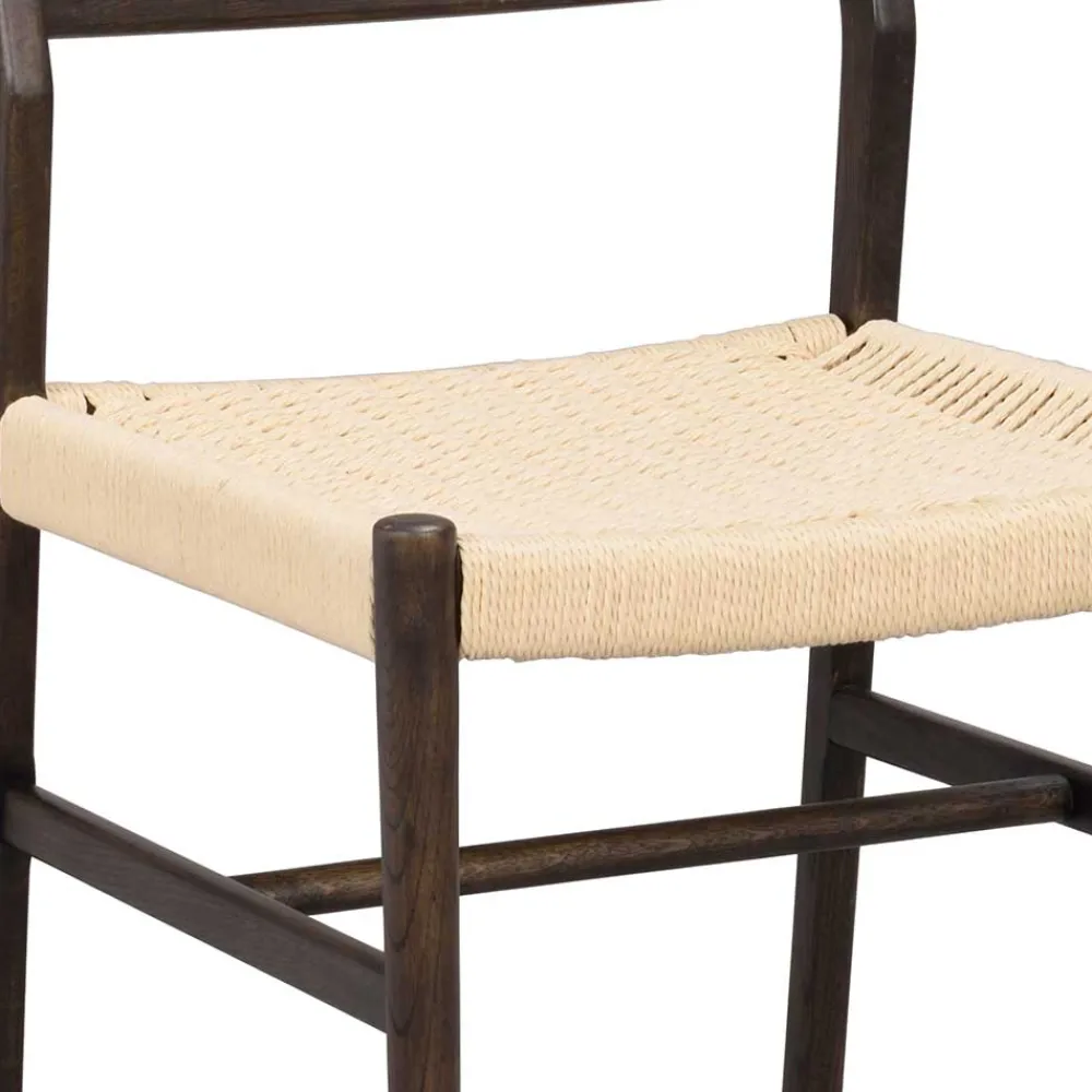 Wohnen Rattanmöbel*Stühle in Eiche Dunkel und Beige - Sabina (2er Set)