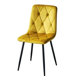 Wohnen Stühle in Gelb Samtbezug - Bernadi (4er Set)