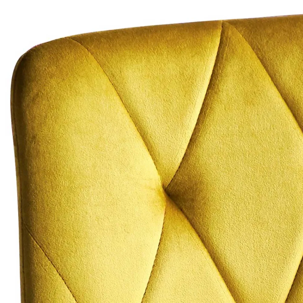 Wohnen Stühle in Gelb Samtbezug - Bernadi (4er Set)