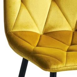 Wohnen Stühle in Gelb Samtbezug - Bernadi (4er Set)