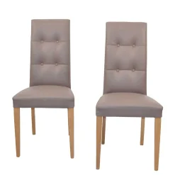 Wohnen Braune Möbel|Küchenstühle*Stühle in Hellbraun & Eiche - Drenada (2er Set)